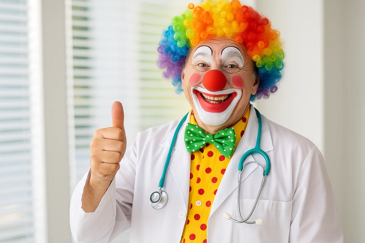 Klinikclown als Symbol für Menschlichkeit und Zuversicht