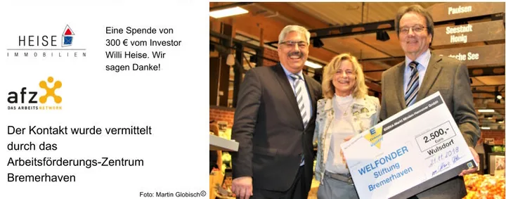 Spendenübergaben zur Eröffnung des EDEKA-Centers Wulsdorf