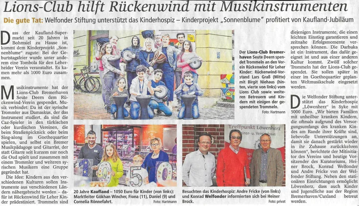 Weiteres Pressebild zu Spende Kinderhospiz Löwenherz