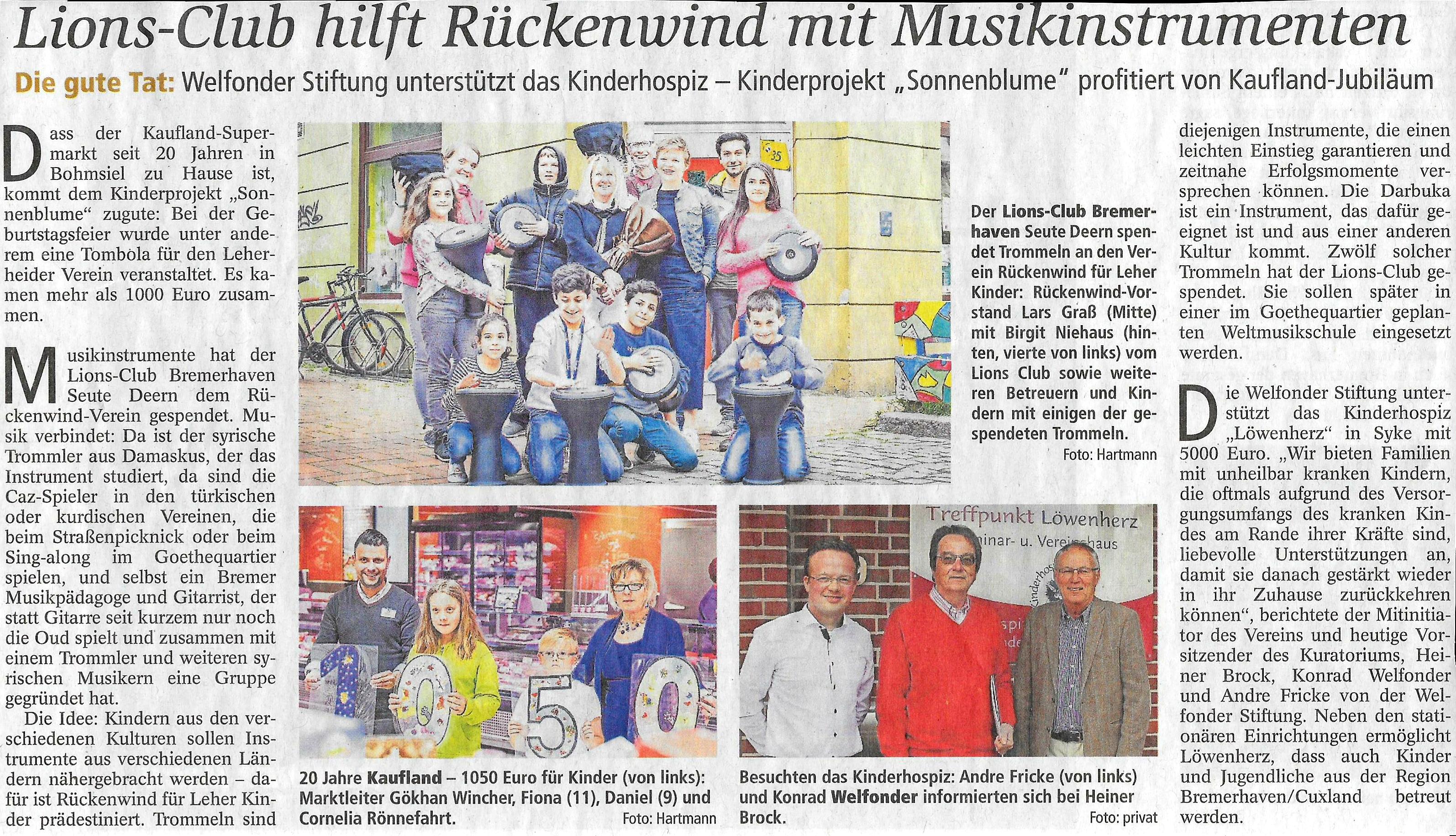Weiteres Pressebild zu Spende Kinderhospiz Löwenherz