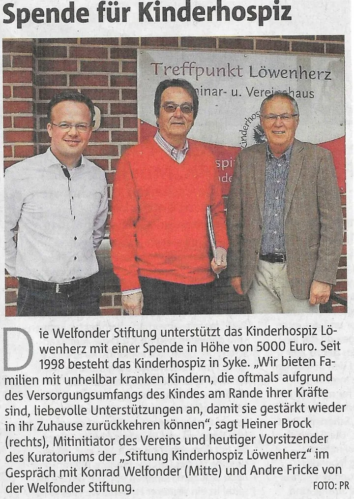 Spende Kinderhospiz Löwenherz