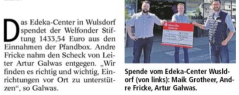 Edeka spendet Pfand