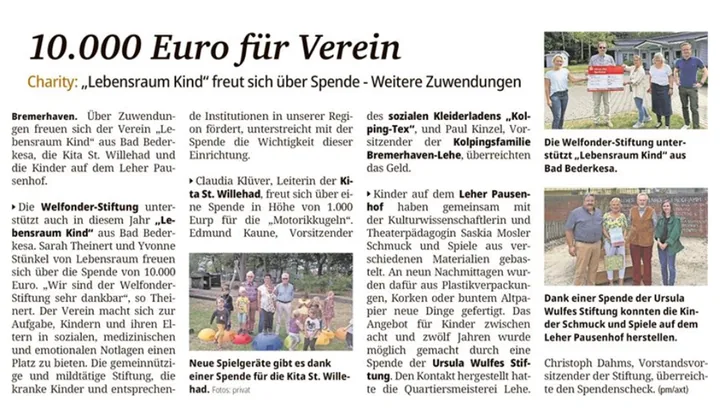 Weiteres Pressebild zu Stiftung hilft Lebensraum