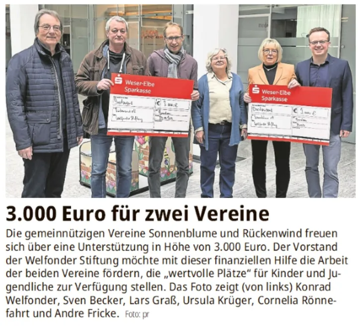 3.000 Euro für zwei Vereine